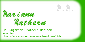 mariann mathern business card